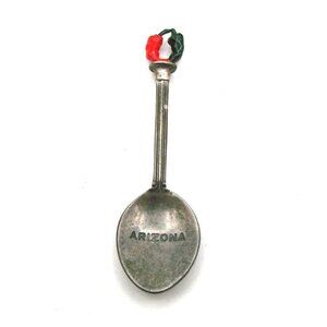 Sterling Silver Arizona Spoon Enamel Chili Pepper Handle Deco Collector Souvenir